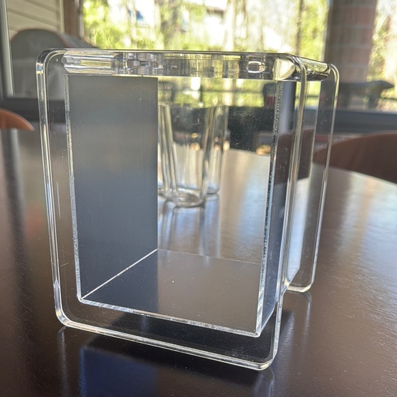 Lucite Mirror Cube Tissue Holder - Picture 4 of 9